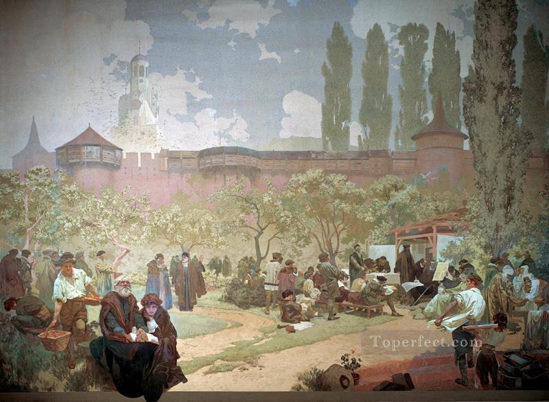 Skola Ivancice Alphonse Mucha Oil Paintings